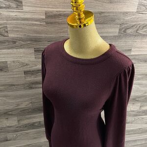 LOFT Round Neck Long Sleeve Maroon Pullover Knit Sweater Women's Size XL
